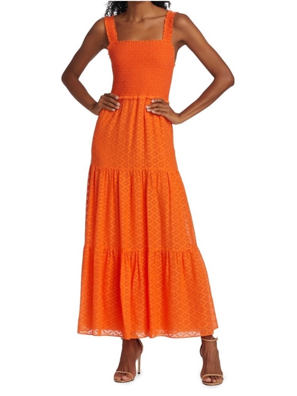 Alice + Olivia Neva Smocked Bodice Tiered Sienna Maxi Dress NWT size 2